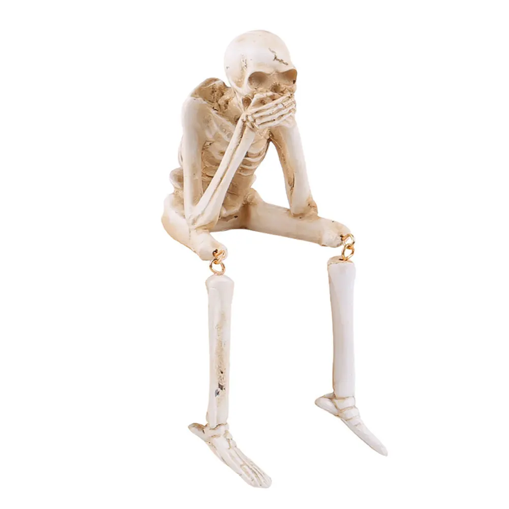 Skeleton Shelf Sitter Figurines See Speak Hear No Evil Skeleton Figurine Collectibles Statues Halloween Favors Shelf Accessories