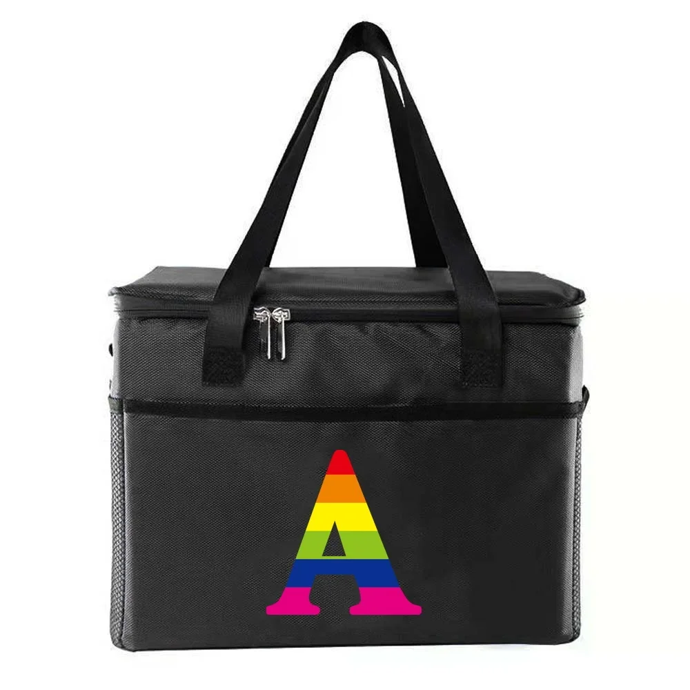 Thermal Bag Portable Lunch Bags Insulation Cooler Bag for Women Lunch Box Printing Rainbow Series Travel Picnic Food Storage