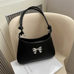 Sweet Bow Handbag For Women 2024 New Trendy Korean Candy Underarm Crossbody Bag Temperament Shoulder Bag Fashion Square bag