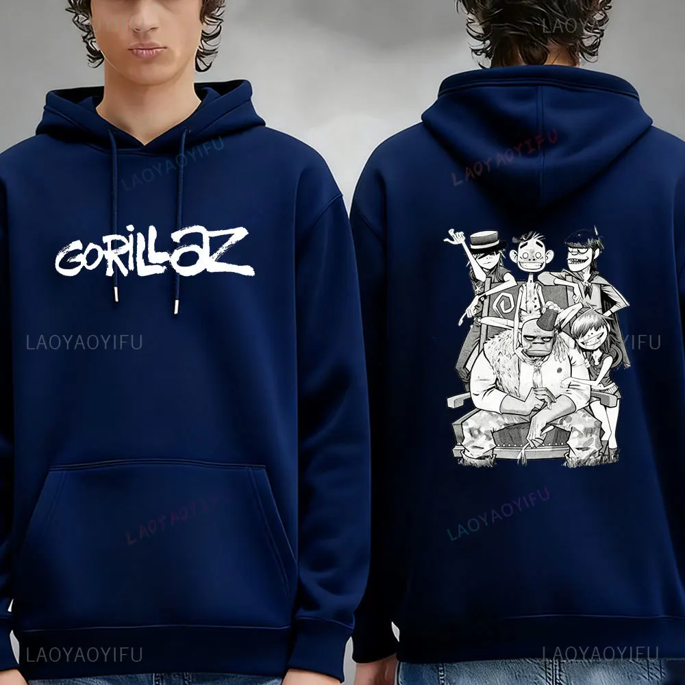 عضو فريق الغوريلاز الموسيقي في أريكة هوديي هوديي الرجال الشارع الشهير Harajuku ملابس للجنسين البلوز جديد في هوديس وبلوزات #5