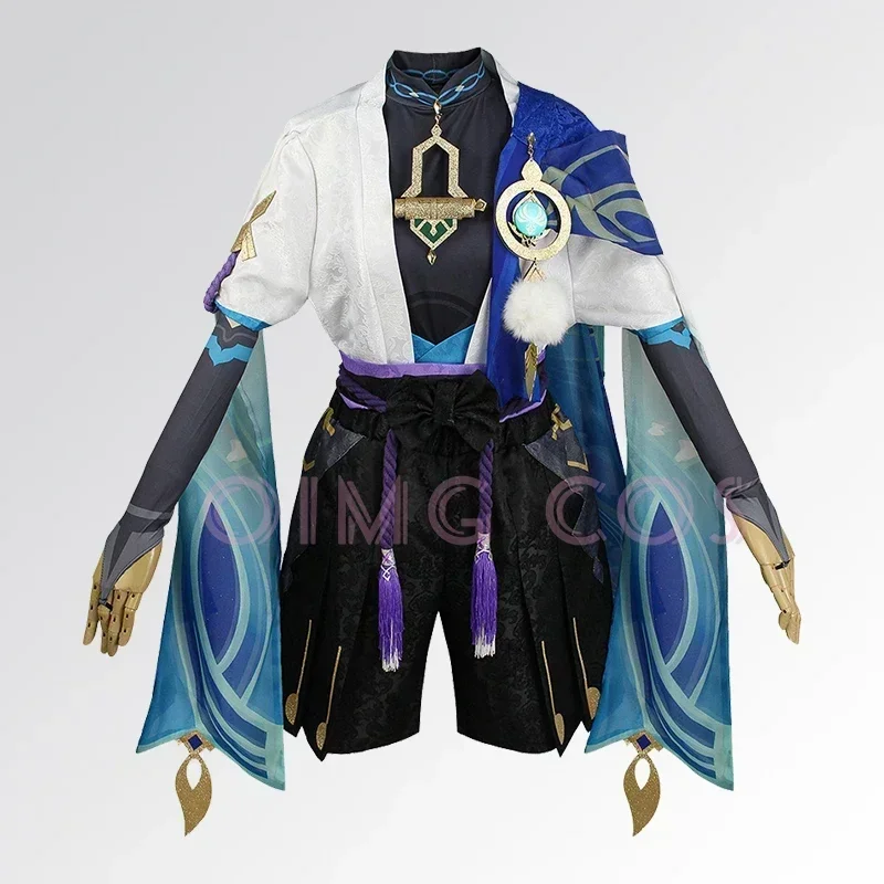 

Genshin Impact Wanderer Kunikuzushi Косплей Костюм Парик Униформа Аниме Костюмы на Хэллоуин Женская игра Fatui Scaramouche Balladeer