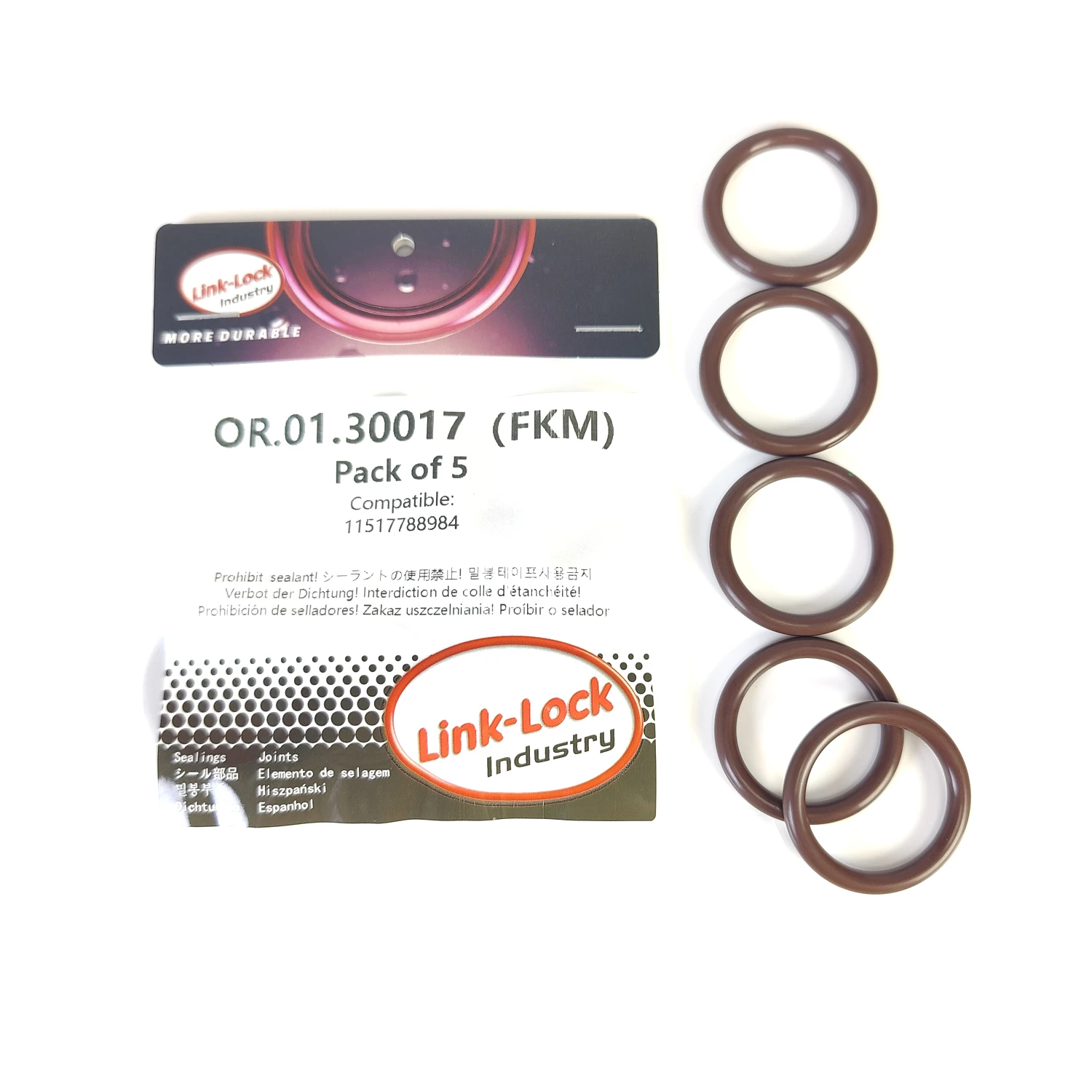 5PCS FKM Viton OR.01.30017 Engine Intake Pipe O-Ring 11517788984 for BMW M47 M57