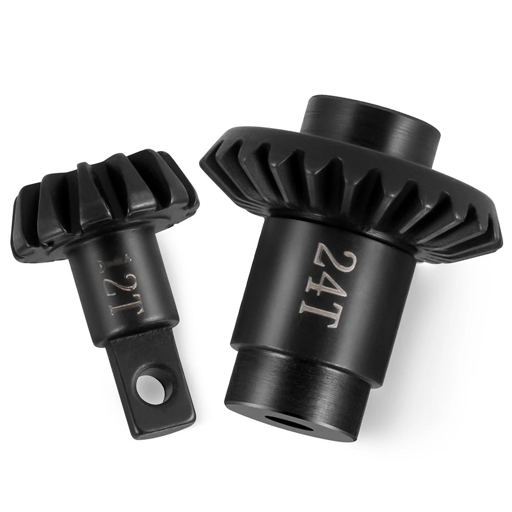 MIBIDAO 24T + 12T 40CR FMS FCX18 1/18 FCX24 1/24 RC 자동차 업그레이드 부품 용 스틸 액슬 기어