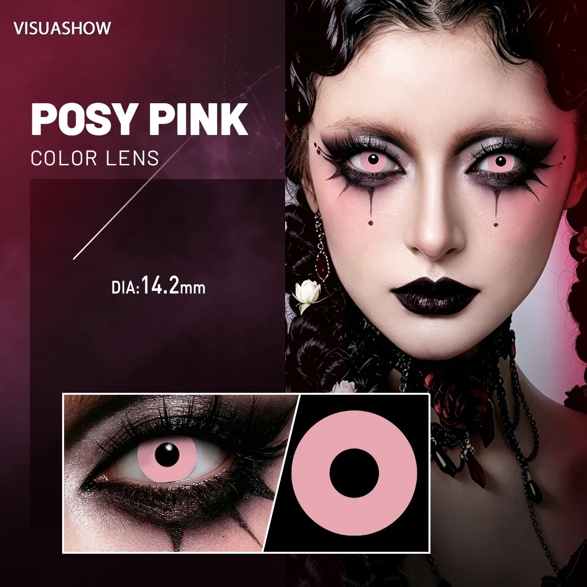 Lalens Grüne Anime-Cosplay-Farbkontaktlinsen, 1 Paar, 14,2 mm, Kosmetiklinsen für Cosplayer, Halloween, Weihnachtsfeier, Kostüm, Augen-Make-up – Detail 12