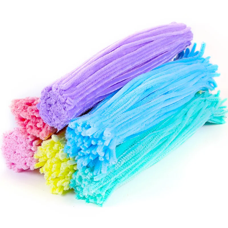 20/50/100pcs DIY Stuff Kid Creative Plush Chenille Sticks Stem Pipe Cleaner Hand Craft accessories child toys easter spring dec