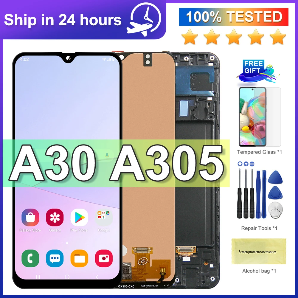 6.4'' Display For Samsung A30 A305/DS A305F A305FD A305A LCD Touch Screen Digitizer Assembly For Samsung A30 lcd