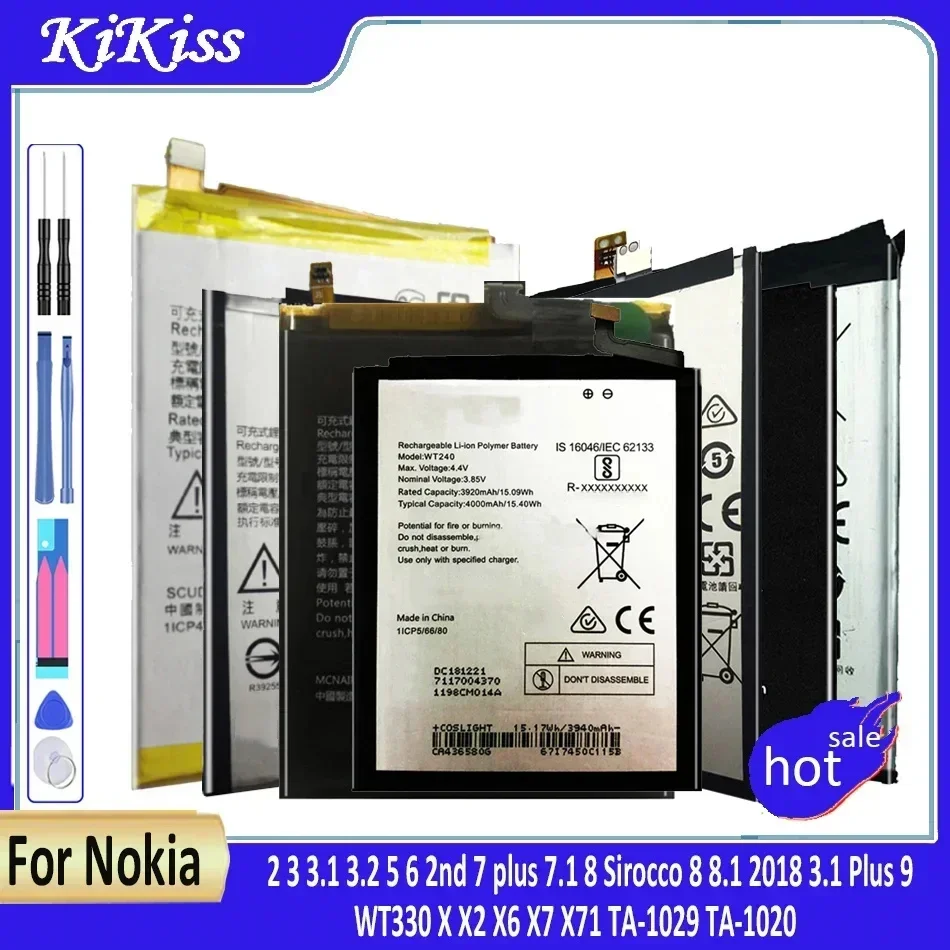 HE319 Battery For Nokia 2 3 3.1 3.2 5 6 2nd 7 plus 7.1 8 Sirocco 8 8.1 2018 3.1 Plus 9 WT330 X X2 X6 X7 X71 TA-1029 TA-1020