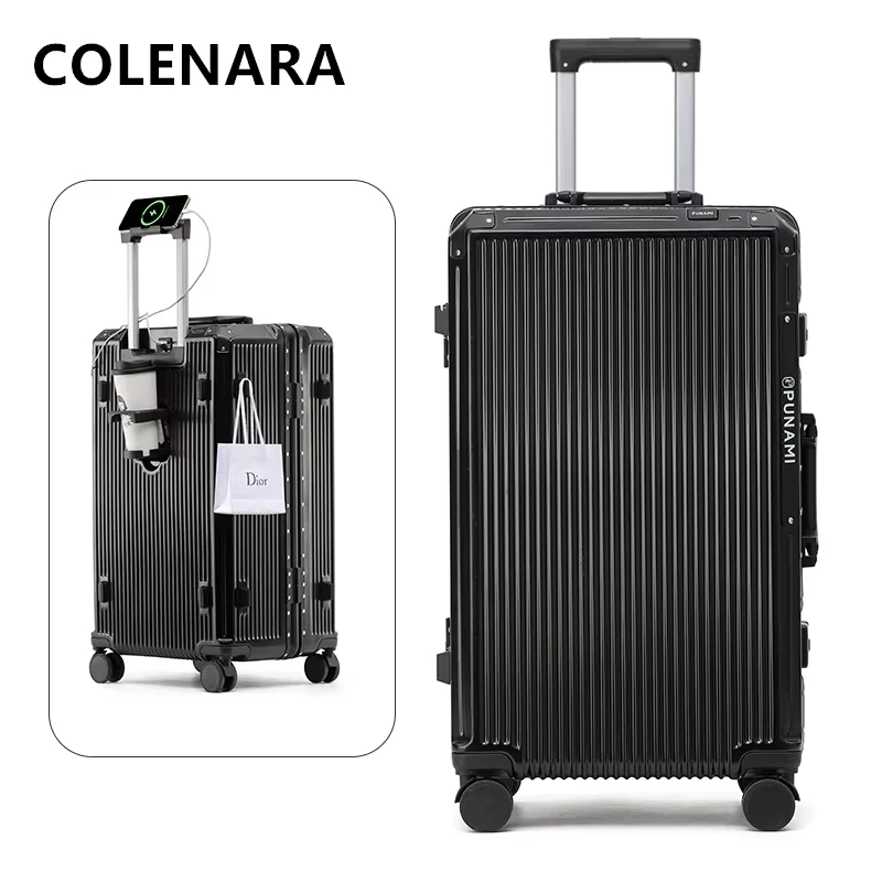 COLENARA Rolling Suitcase Sturdy and Durable Boarding Box Aluminum Frame Trolley Case 20
