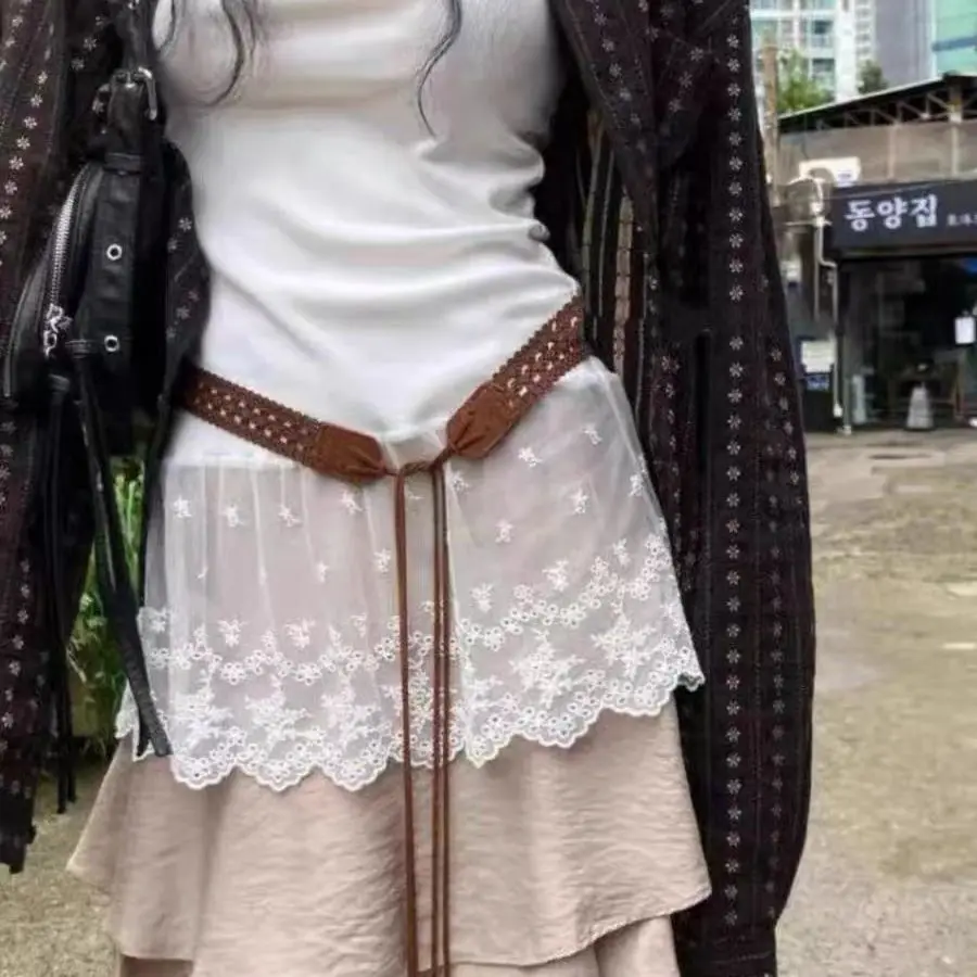 اليابانية سترة أنيقة تحمل شعار لعبة البيسبول خليط الدانتيل بروتيل أكمام خمر Fairycore الرسن القمم Y2k الملابس تانك القمم الدبابات كاميس