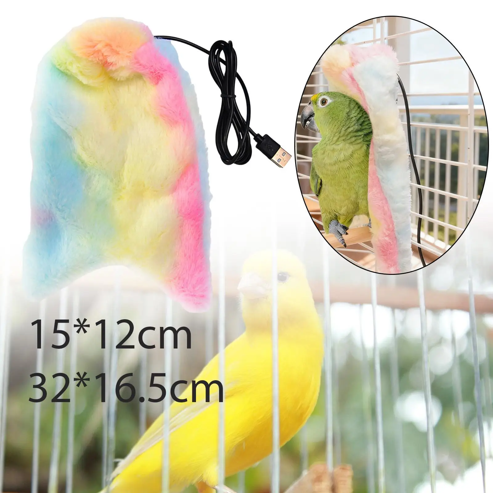 Plush Heated Bird Nest Parrot Blanket Cape Hammock Winter Bed Bird Cage Accessories for Cockatiel and Parakeet