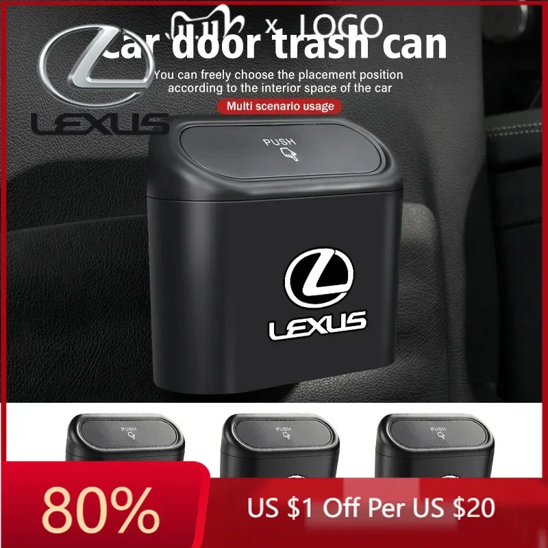

2026 Hot Interior Stickers Car Trash Can Portable Waterproof Garbage Box Accessories For Lexus CT ES GS NX IS250 CT200h IS300h E