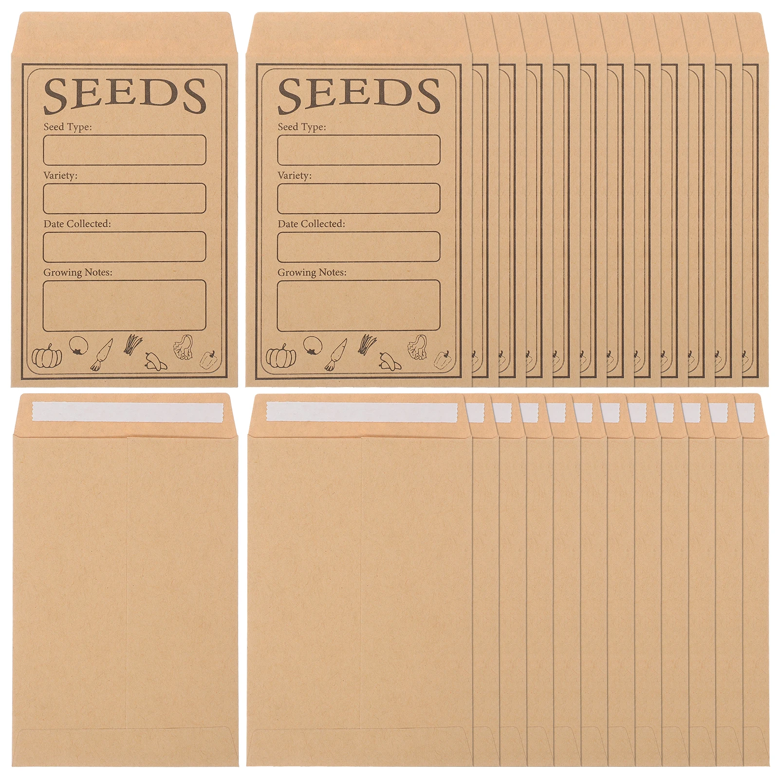 

50 Pcs Seed Envelopes Paper Storage Small Packets Self Sealing Safe Material Garden Supplies-envelope bags for seeds mailing