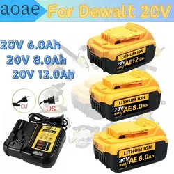 20V 18V DCB200 12,0Ah Zamienny akumulator litowo-jonowy do elektronarzędzi DeWalt DCB205 DCB201 DCB203 Akumulator 20V MAX z ładowarką