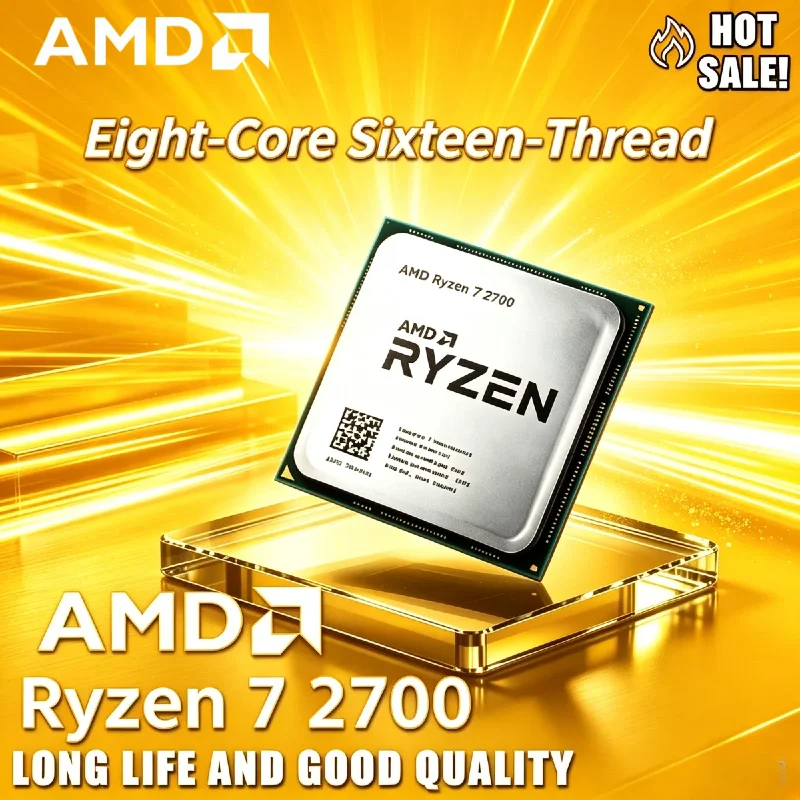 Processeur AMD Ryzen 7 2700, neuf, original, AM4, pour ordinateur de bureau, YD2700BBM88AF, 8C16T, 3,2 GHz, 16 Mo de cache, 65 W, faible consommation, en stock
