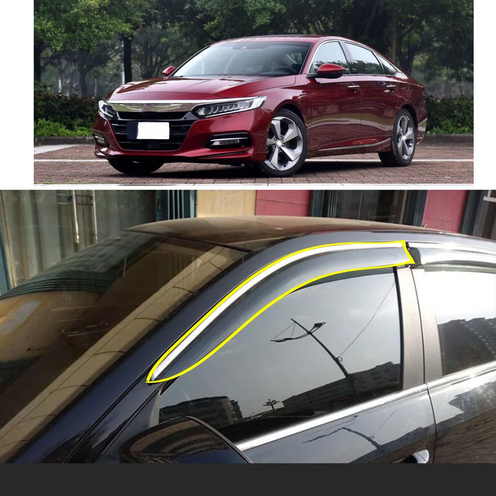 

Car Body Styling Sticker Plastic Window Glass Wind Visor Rain/Sun Guard Vent For Honda Accord 10th INSPIRE 2018 2019 2020 2021