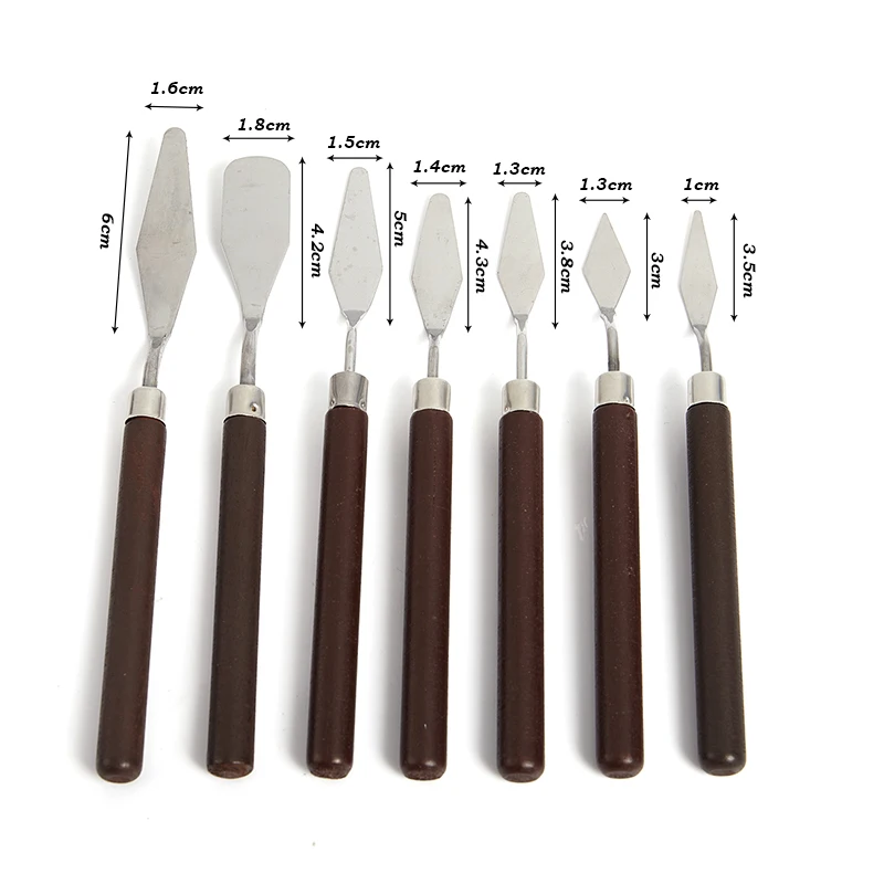 7Pcs/Set Stainless Steel Oil Painting Knives Oil Painting Scraper Art Tools