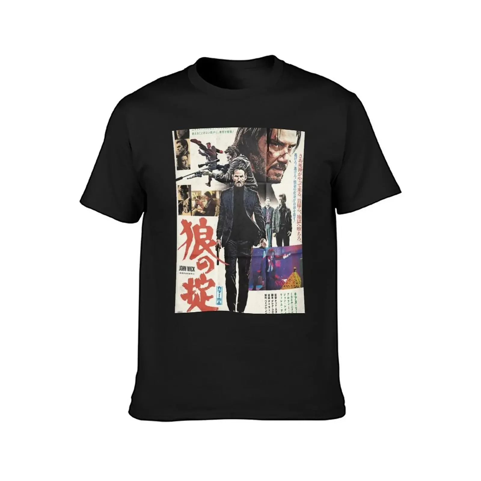 John Wick Japanese Movie Poster T-Shirt summer top anime korean fashion plus sizes T-shirts for men cotton