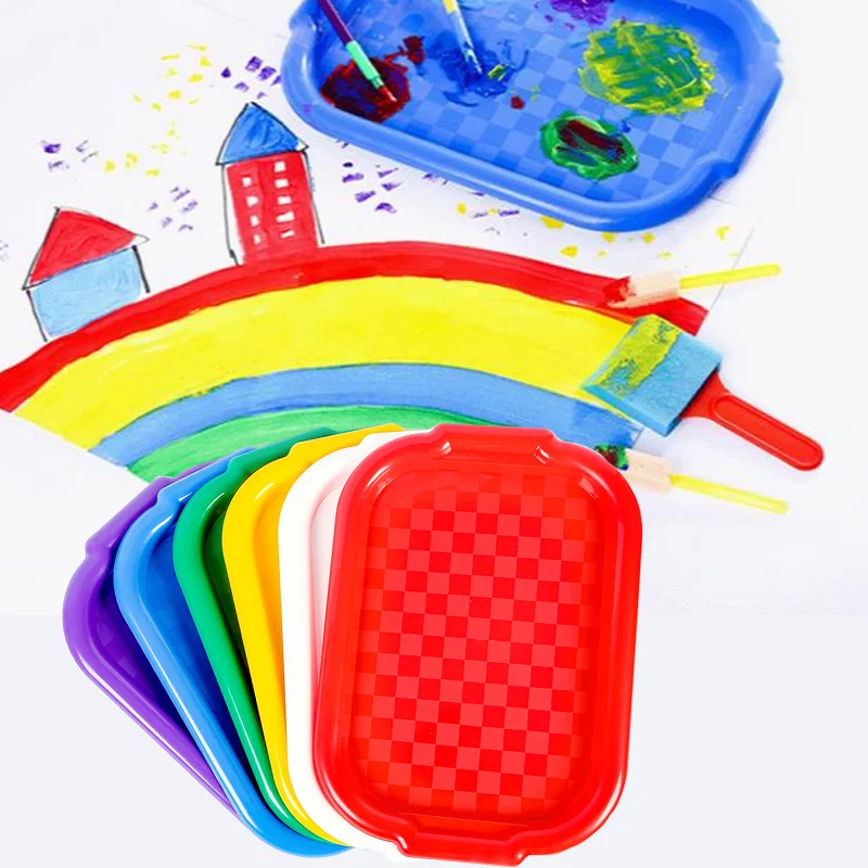 

Plastic Pallet Palette Rectangular Storage Tray Anti-slip and Fall Resistance for Children's Graffiti Color Mixing Toy Storage