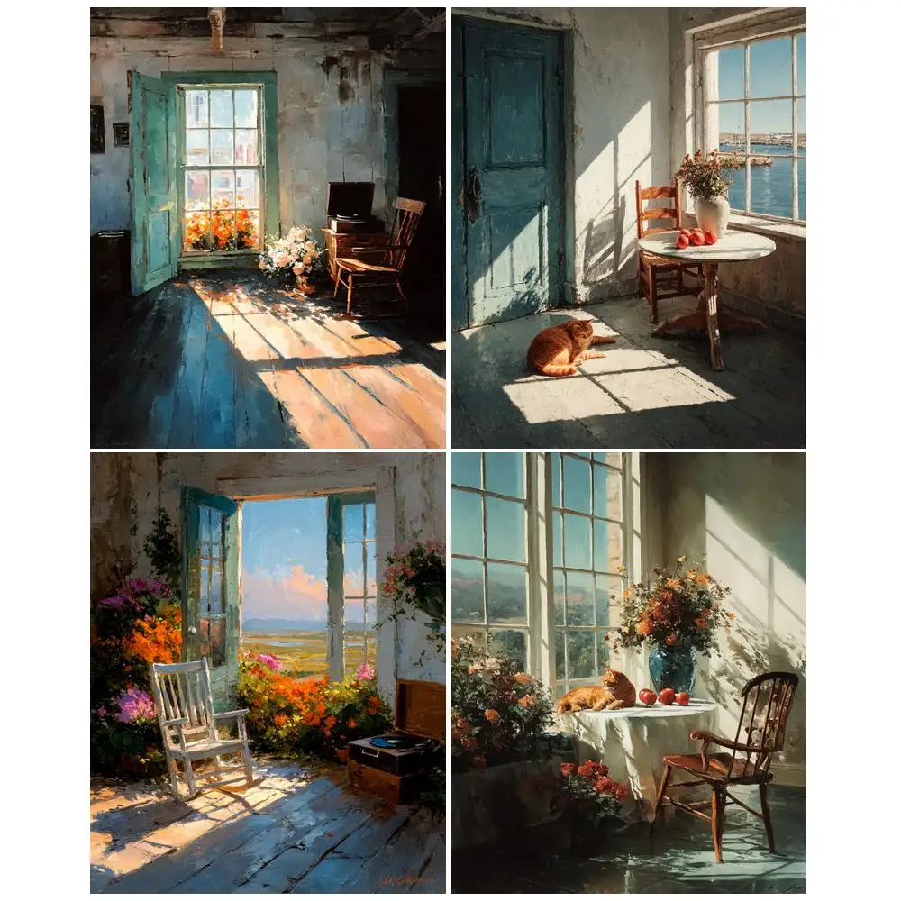 

GATYZTORY Frame Paint By Numbers For Adults Landscape Diy Crafts Drawing By Numbers Wall Picture For Home Decoration