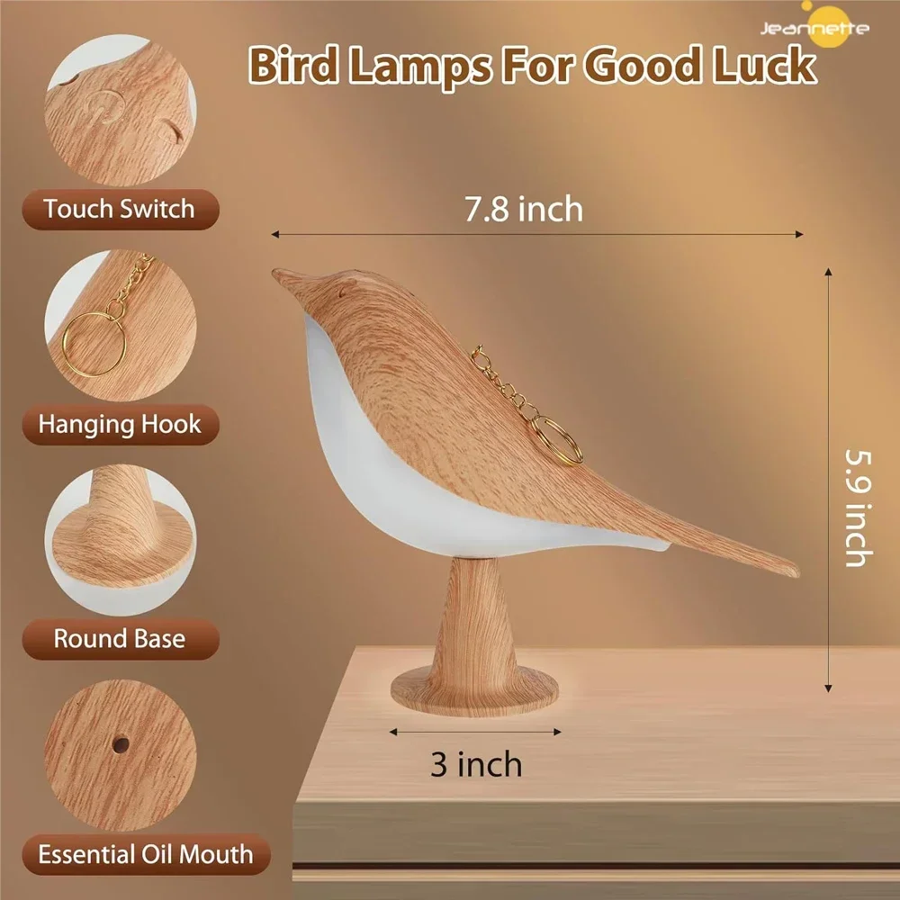 LED Book Lights  Touch Metal Table Lamp Bird Shape Aromatherapy Desk Lamp  3 Level Brightness Rechargered Dimmable Bedside Lamp