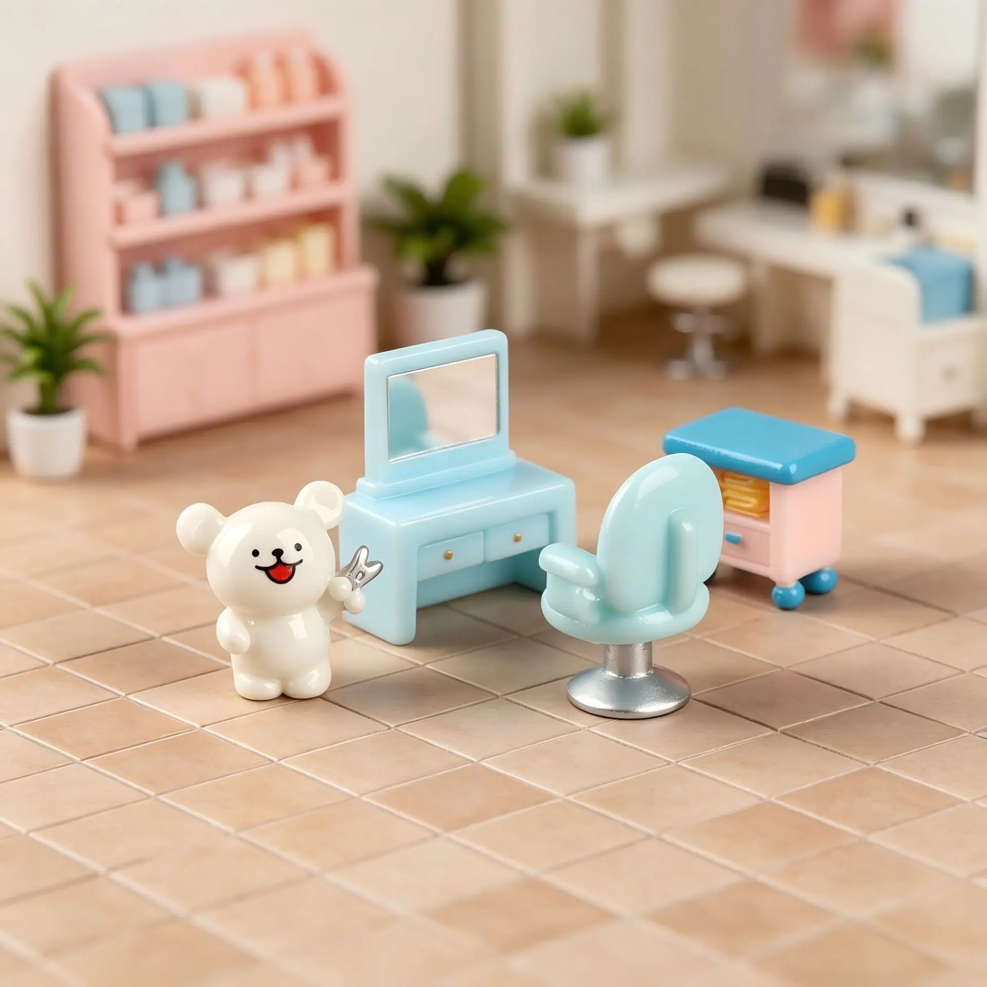 100pcs Kawaii Hair Dryer Barber Shop Ornament Comb Wash Bottle Tool Cart DIY for Keychain Earrings Dollhouse Accessories - view 3