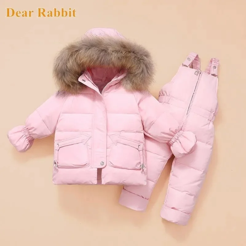 2pcs Set Baby toddler Girl outfits kids clothes winter down jumpsuit children clothing Thicken Warm Infant boy snowsuit 0-4Year