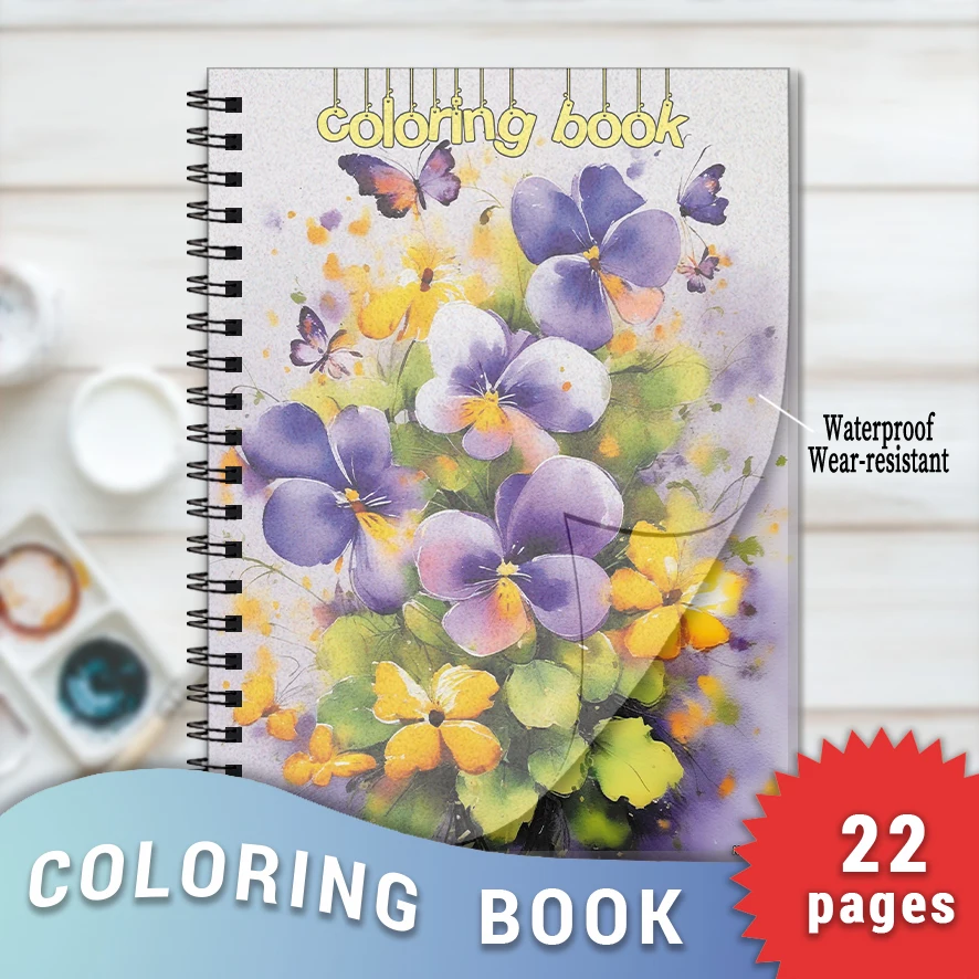 Flower Coloring Book - 8.3×11.2 Inches, 22 Pages. Ideal for Botanical Relaxation, Stress, & Gifting to Family/Friends