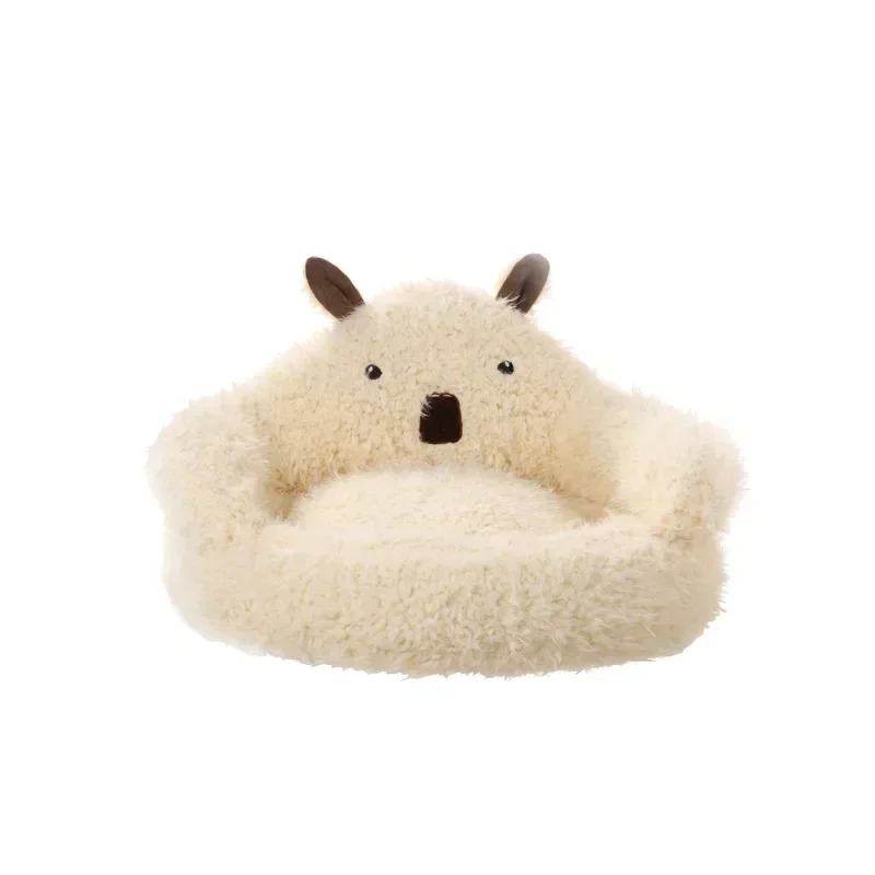 New alpaca cat bed winter warm dog bed deep sleep cat bed pet supplies cat sofa