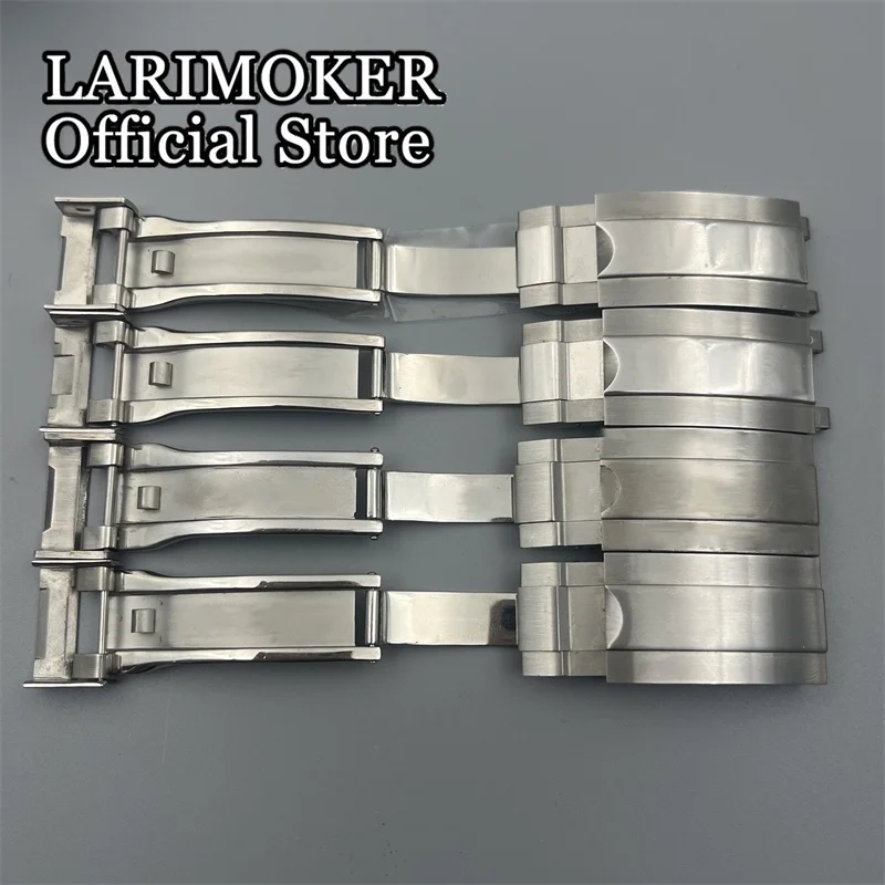 LARIMOKER Solid Stainless Steel Folding  Slip buckle Fit 20mm Watch Band Folding Buckle Oysters/Jubilee  Strap