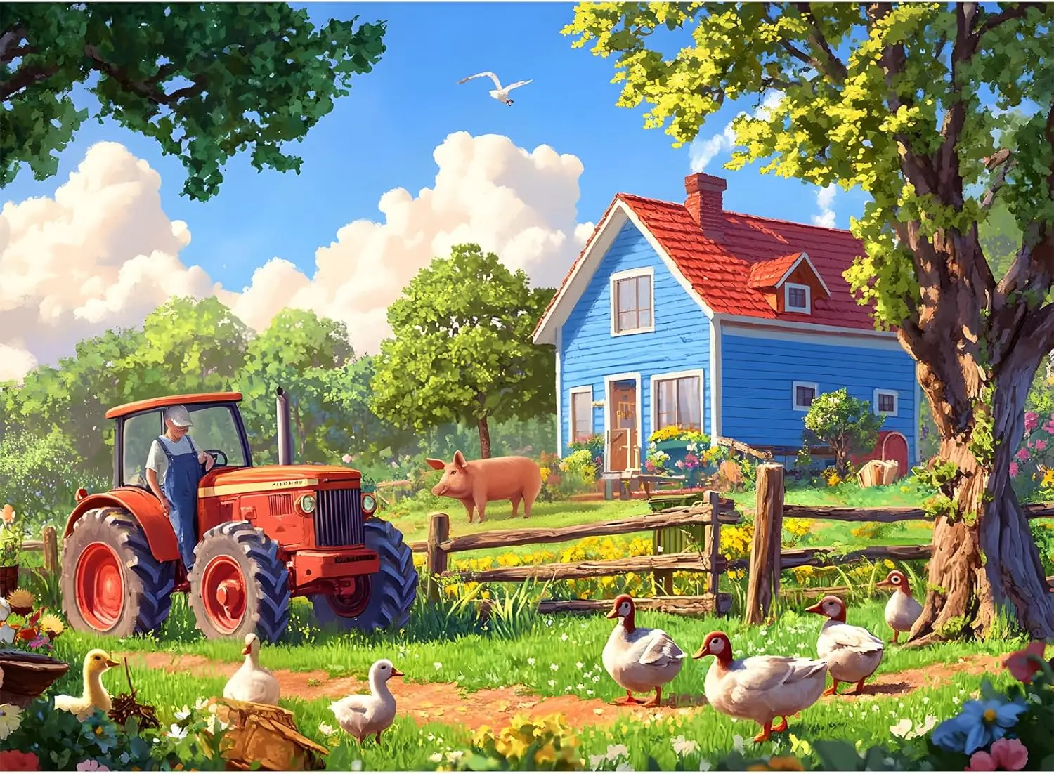 

Farm Puzzles for Adults 150/300/500/1000 pieces Coolest Family Challenging Game Puzzles for Kids Personzalized Birthday Gift