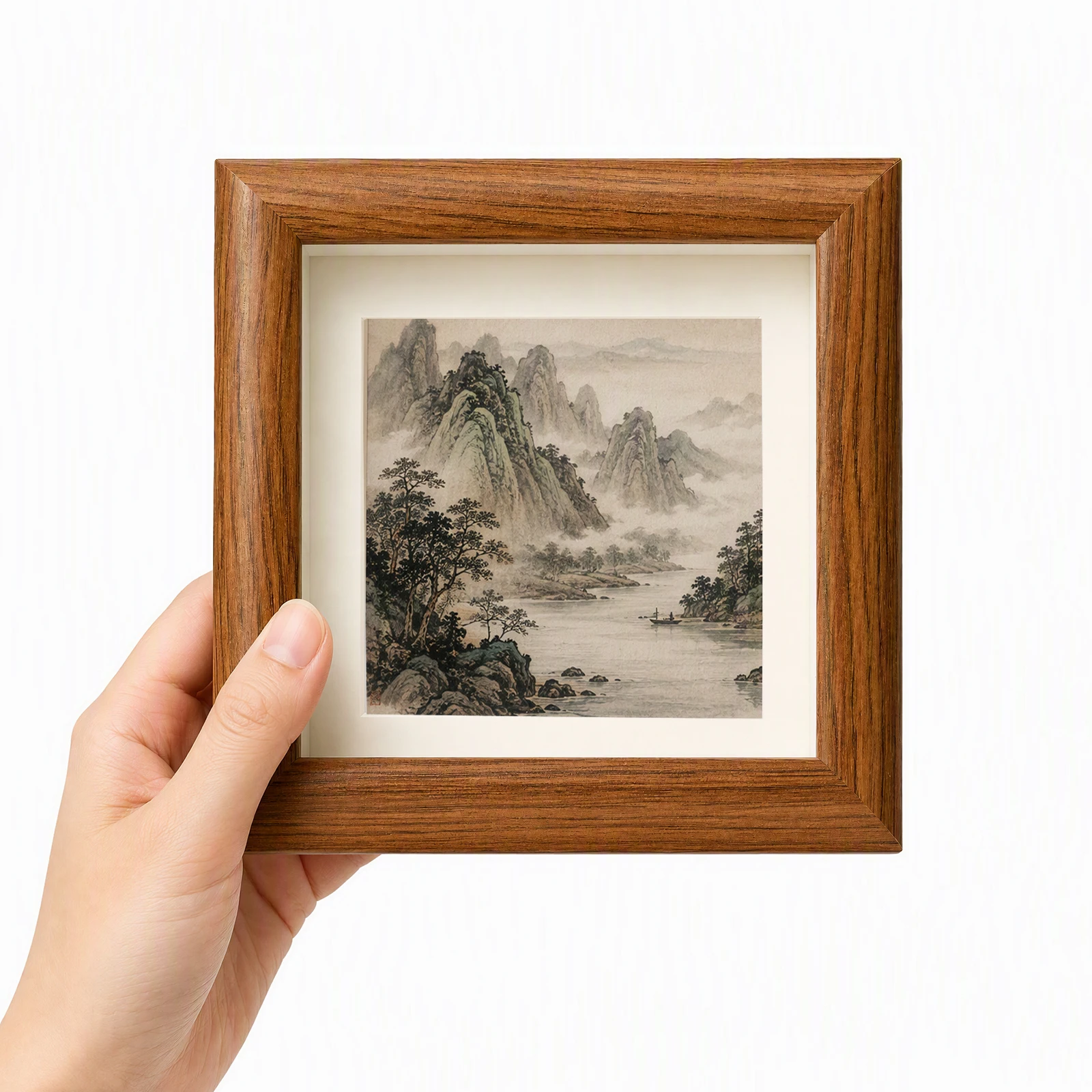 Wood Frame Home Decor Square Foldable Stand Display