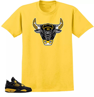 2025 Summer Hot Sale Shirt To Match Jordan 4 Retro Thunder SNELOS BULL Match Sneaker Shirts Pure Cotton Tshirt