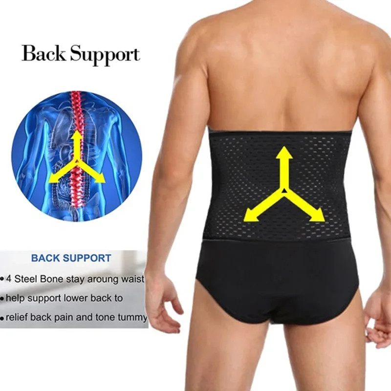 Men Waist Trainer Corset Neoprene Body Shaper Tummy Control Belt Sauna Slimming Strap Fitness Sweat Shapewear for Fat Burner