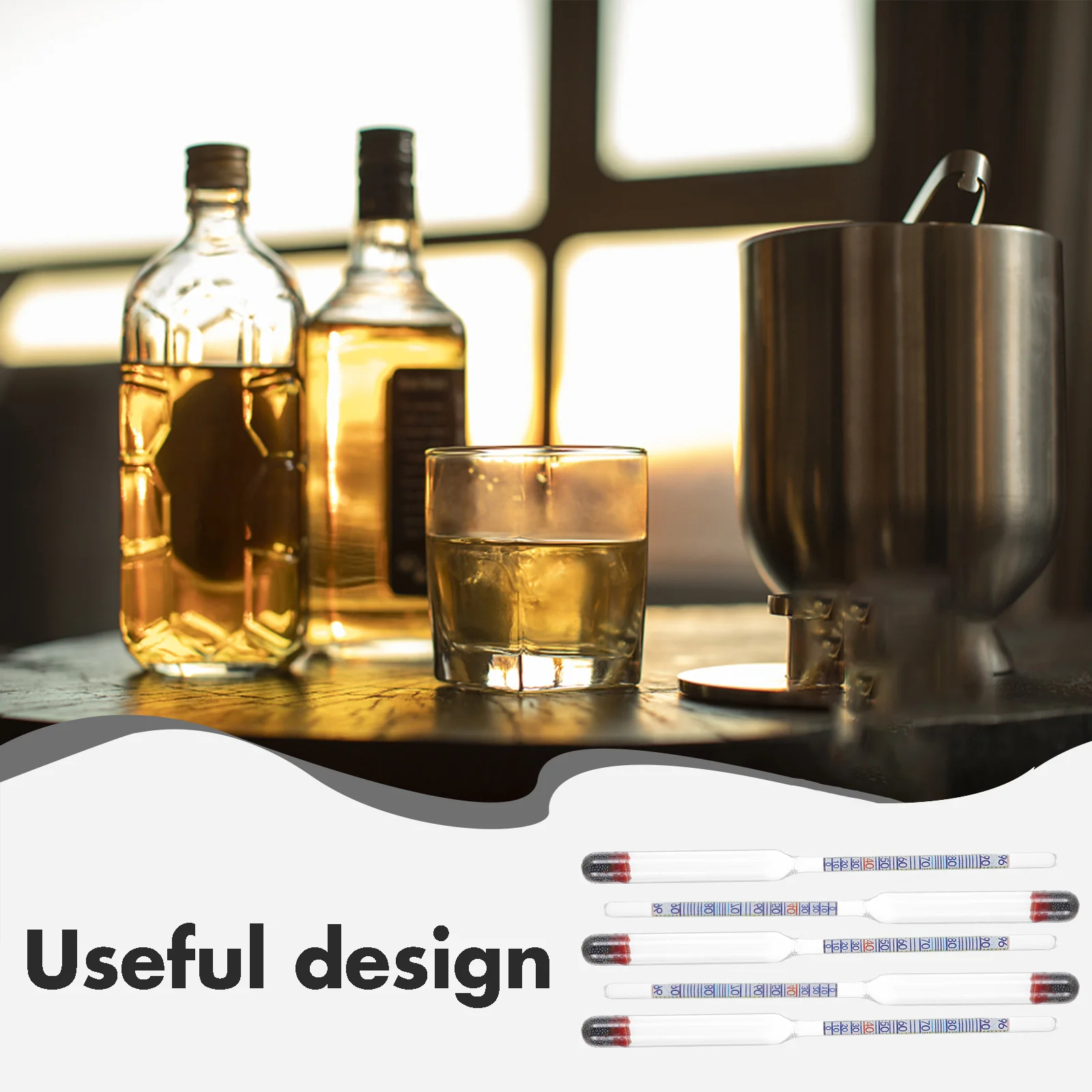 

5Pcs Glass Alcoholmeter Stable and Accurate Triple Scale Hydrometer for Measuring Sugar and Alcohol Content Hydrometer for Wine