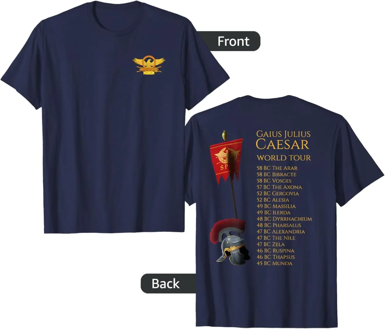 Roman Legion Eagle SPQR Julius Caesar World Tour T-Shirt 100% Cotton O-Neck Short Sleeve Summer Casual Mens T-shirt Size S-3XL