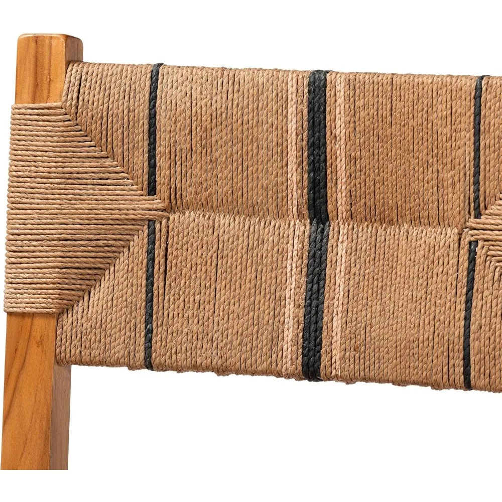 مجموعة بالي وبريتا: كرسي طعام طبيعي مصنوع من نسيج الورق وخشب الماهوجني #6