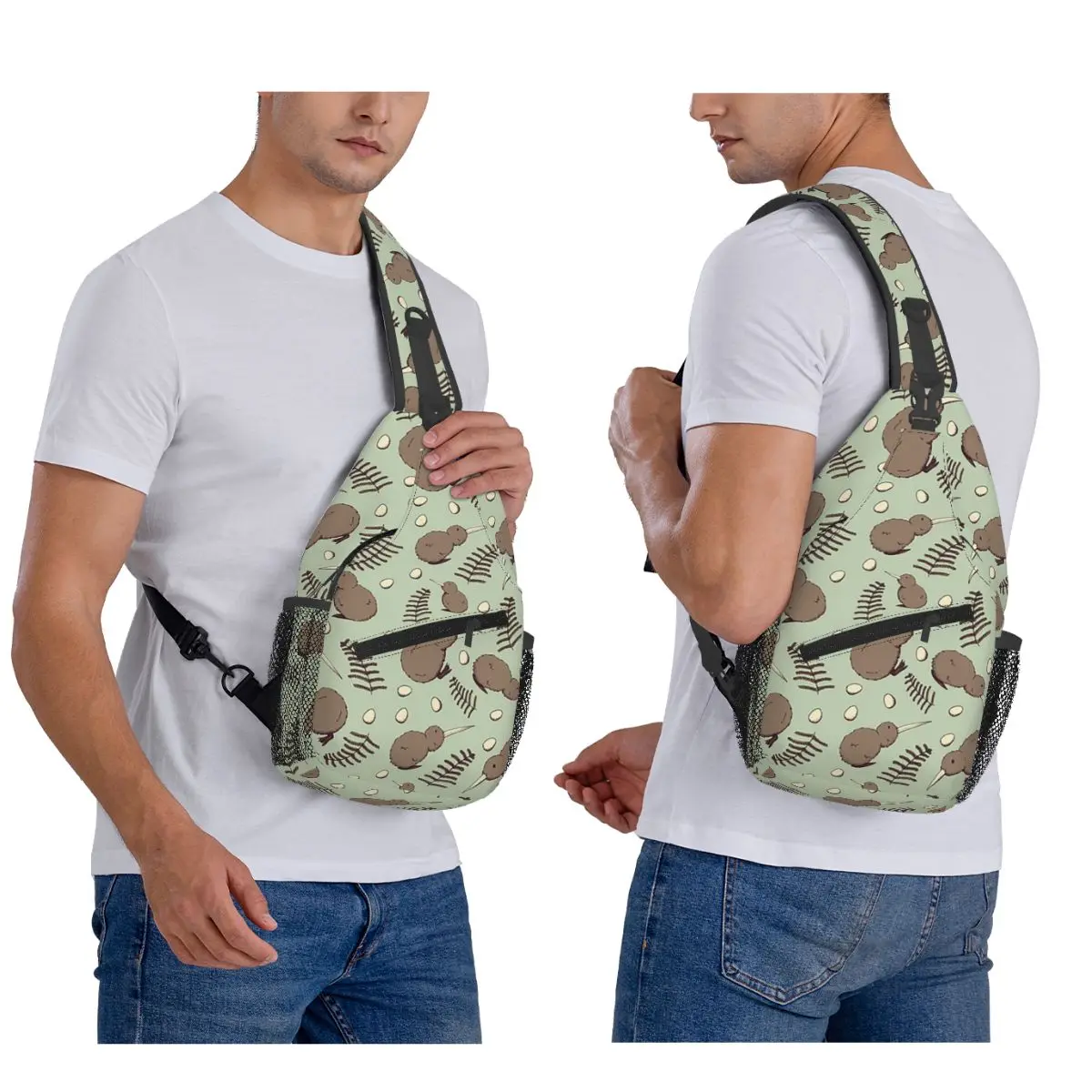 

Kiwi Bird Chest Bag Men Sling Crossbody Backpack Chest Bag Travel Hiking Daypack Shoulder Bag