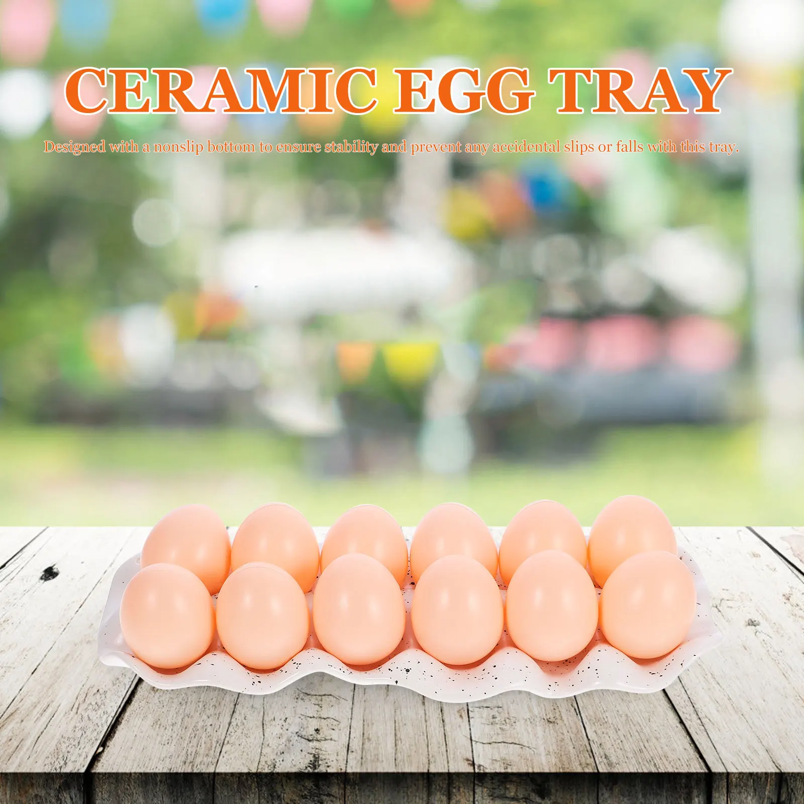 

Ceramic Egg Holder Unique Multipurpose Egg Tray Porcelain Organizer Non-Slip Kitchen Storage Home Kitchenware