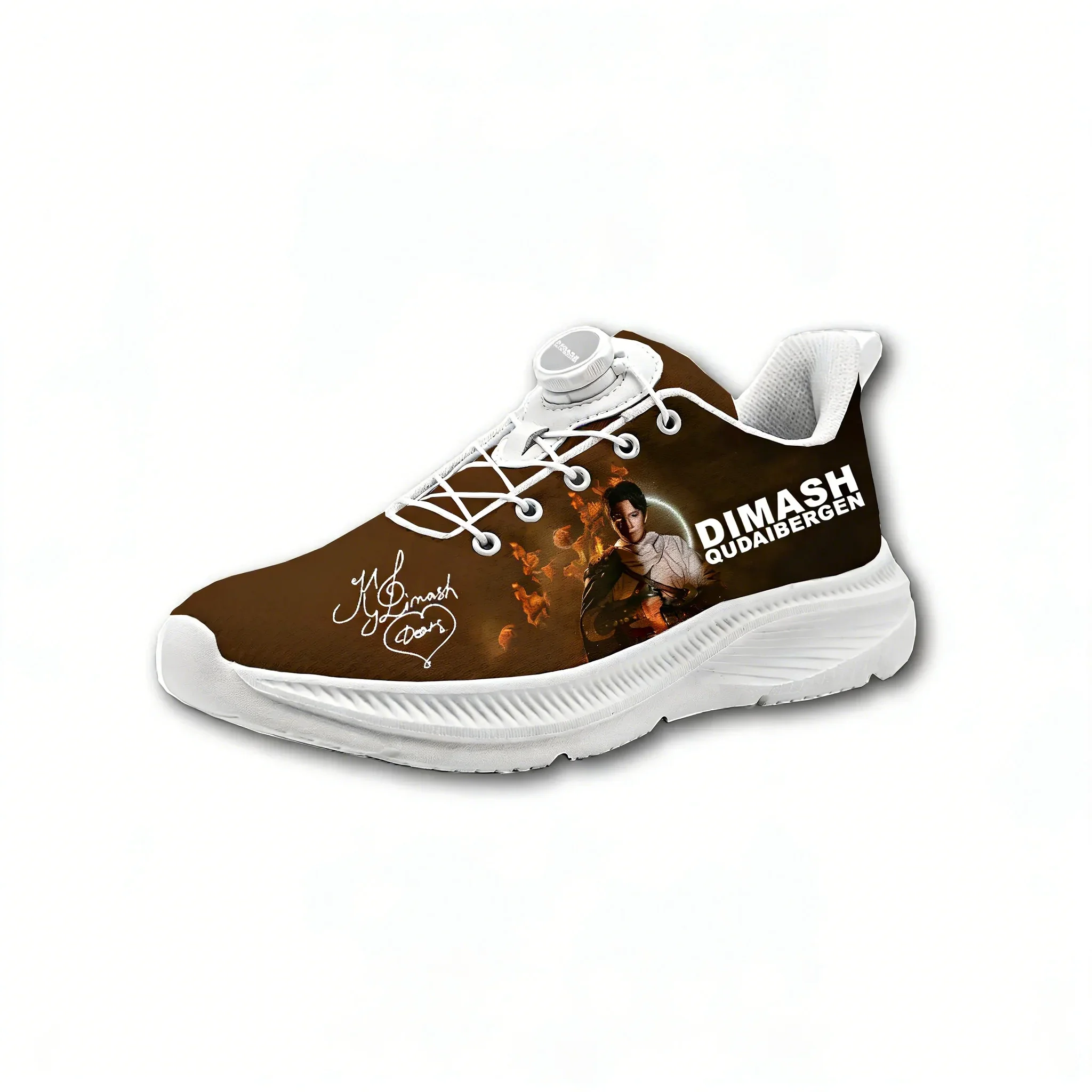 

Dimash Qudaibergen Mens Womens Hiking Running Shoes Laceless Rotating Button Sports Shoes Casual lightweight Custom Sneaker