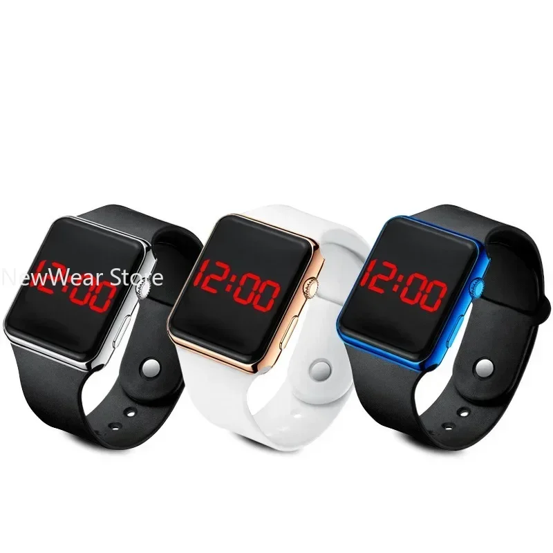 Relojes digitales Para hombre y Mujer, pulsera electrónica cuadrada LED, deportiva, de silicona, Simple, informal, a la moda