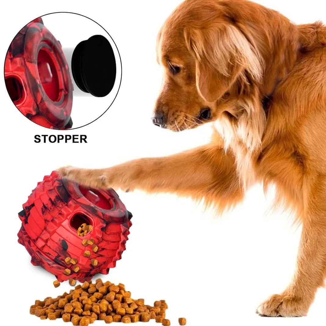 Robuster Naturkautschuk-Hundeball - Interaktives Leckerli-Spender- und Slow-Feeding-Haustierspielzeug mit gefrierbarer Schale zur Langeweile-Bekämpfung