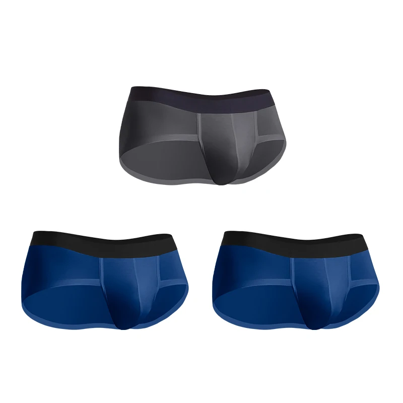 

3PCS Men's underwear, triangle pants, U convex bag, summer youth, Model breathable, seamless, low-waisted underpants