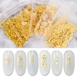 1Pack Nail Art Moon Star Feather Sequins Geometric Shaped Decoration 3D Metal Studs Rivets Manicure Accessories