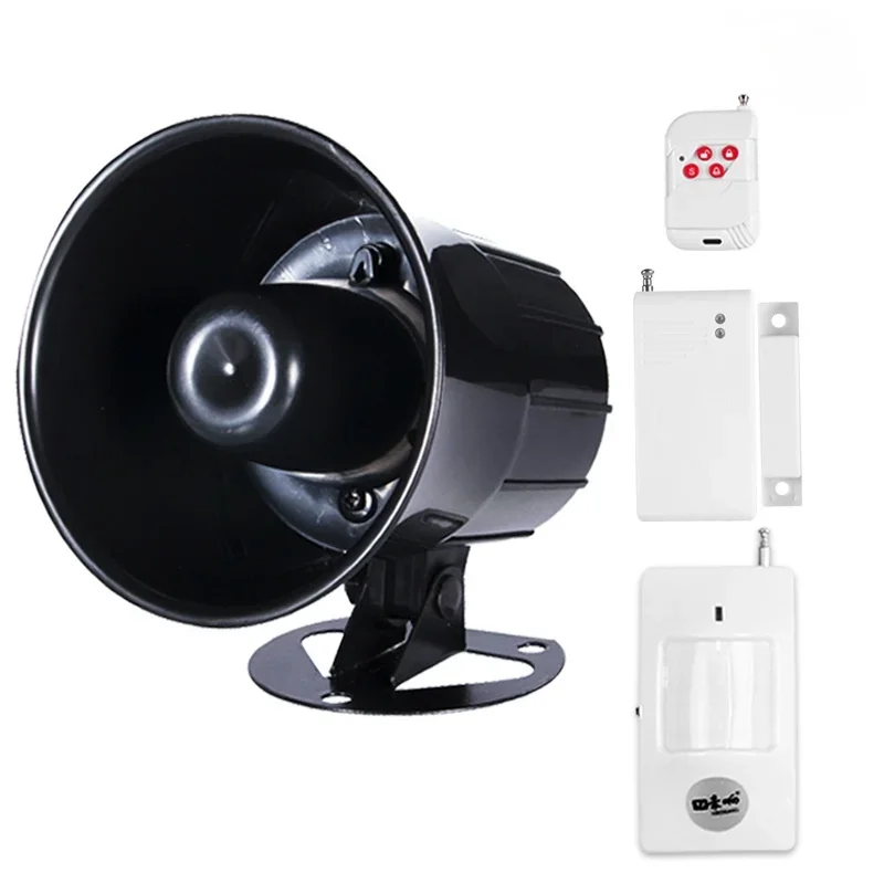 Home Security System with Bracke DC 12V Low Consumption ABS Durable Anti-theft Wired Alarm Horn Loud Sound Siren Speaker