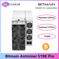 New Antminer S19K pro 120T 115T 110T 23J/T 2760W Bitcoin Miner Antminer BTC Miner s19KPRO BTC Mining SHA-256 Than S19 PRO A1346