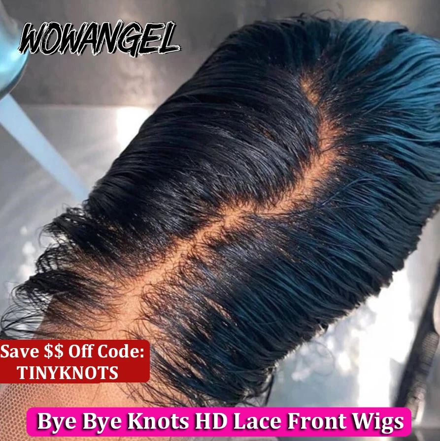 250% 34inch 13X6 HD Lace Front Wigs Silky Straight Bye Bye Knots Wigs Natural Scalp Real HD Lace Front Human Hair Wigs For Women