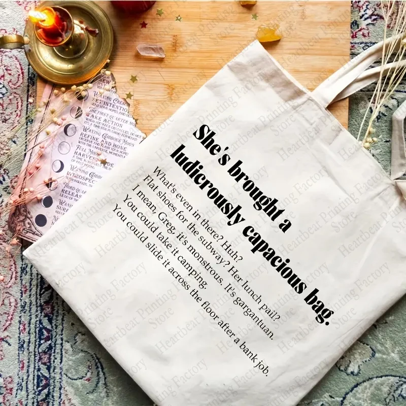 

Cousin Greg and Tom's Ridiculously Large Bag Speech Ludlicly Capacious Tote Bag Succession Shopping Bags Women Shoulder Bags