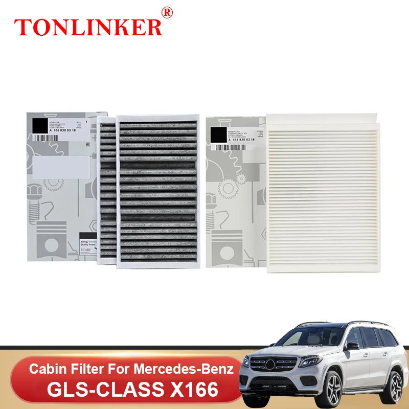 

TONLINKER Cabin Filter For Mercedes Benz GLS CLASS X166 2016-2019 350d 400 500 AMG 63 A1668300318 A166830218 Car Accessories