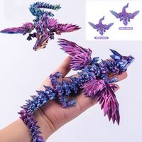 20/45cm Crystal Fly Dragon 3D Printing Creative Joints Movable Ornaments Crafts Home Fish Tank Landscaping Decorative Ornaments