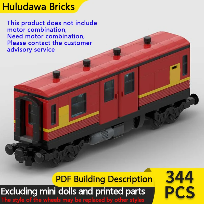 

City Car Model MOC Building Bricks Red Railway Mail Train Cart Modular Technology Children Holiday Gifts Assemble Toys Suit